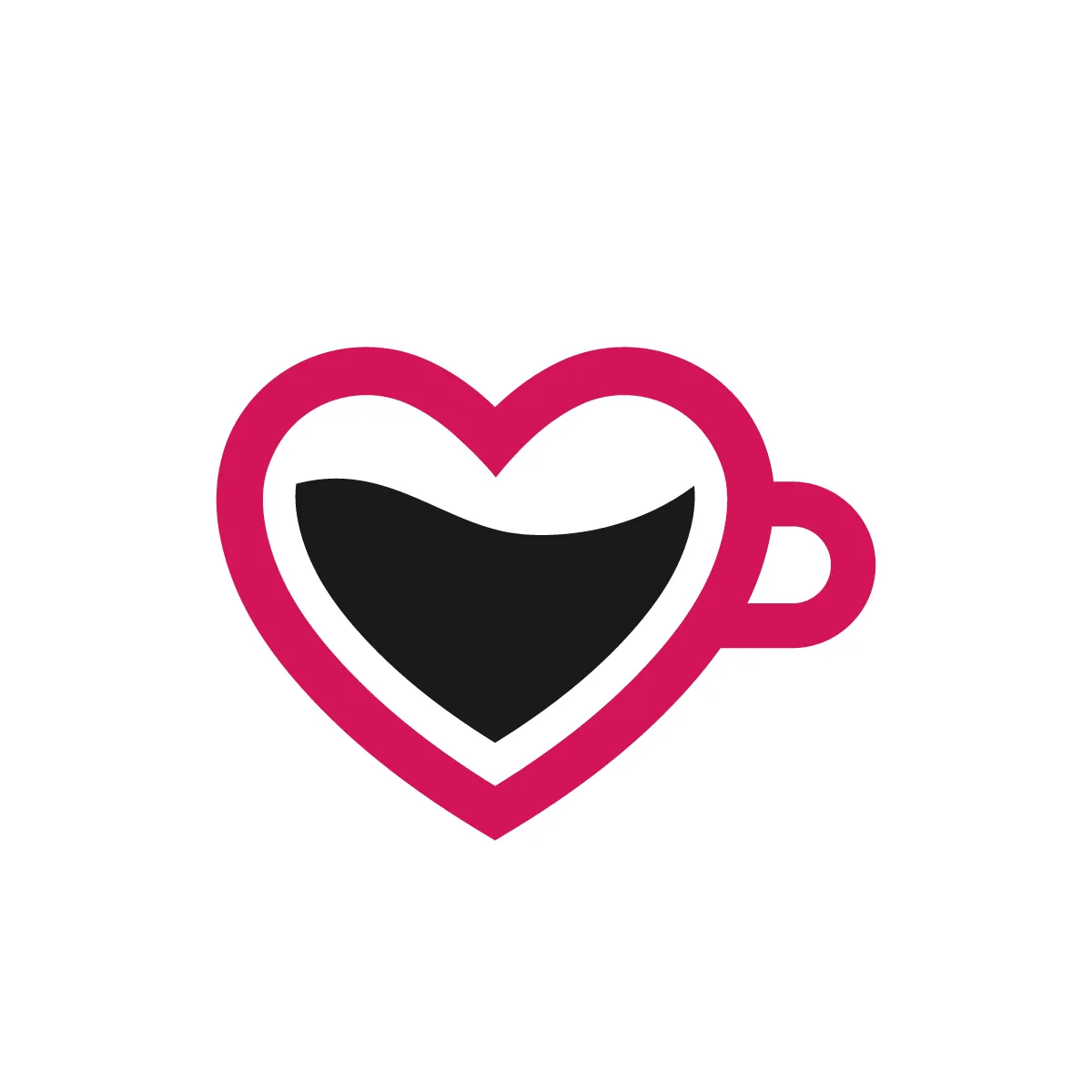 Outline Heart Coffee Cup Icon