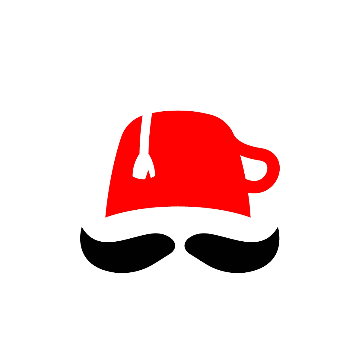 Solid Mustache Coffee Cup Icon