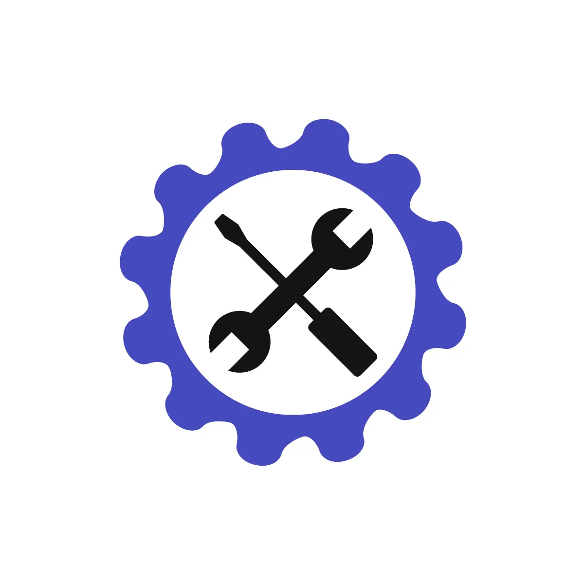 Solid Repair Tools Cog Icon