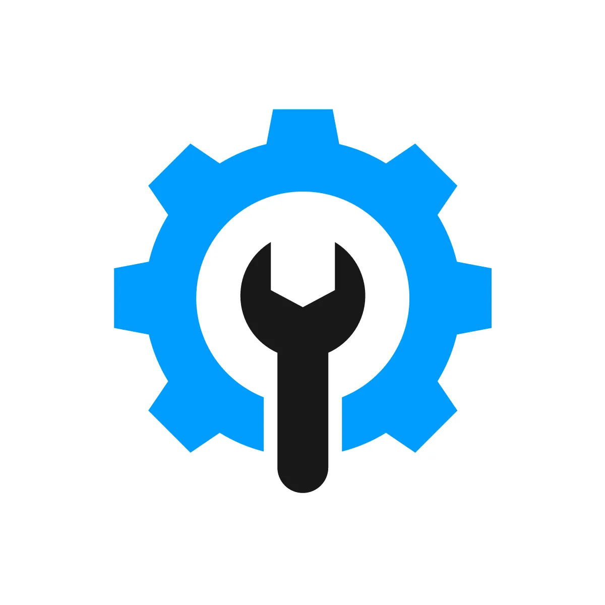 Solid Wrench Cog Icon