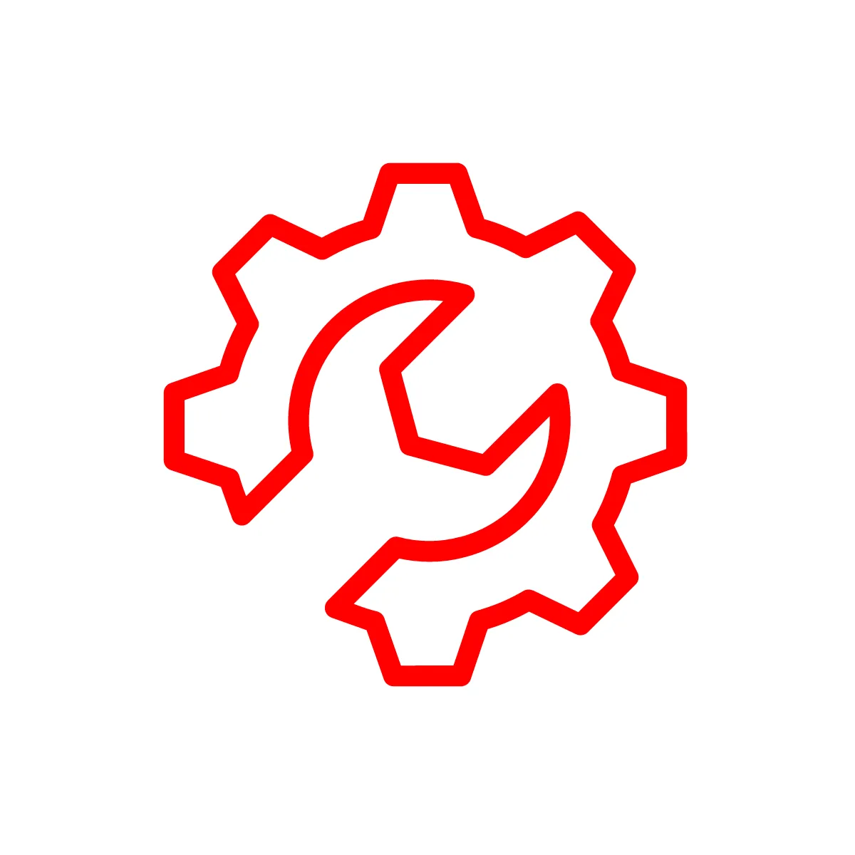 Outline Wrench Cog Icon