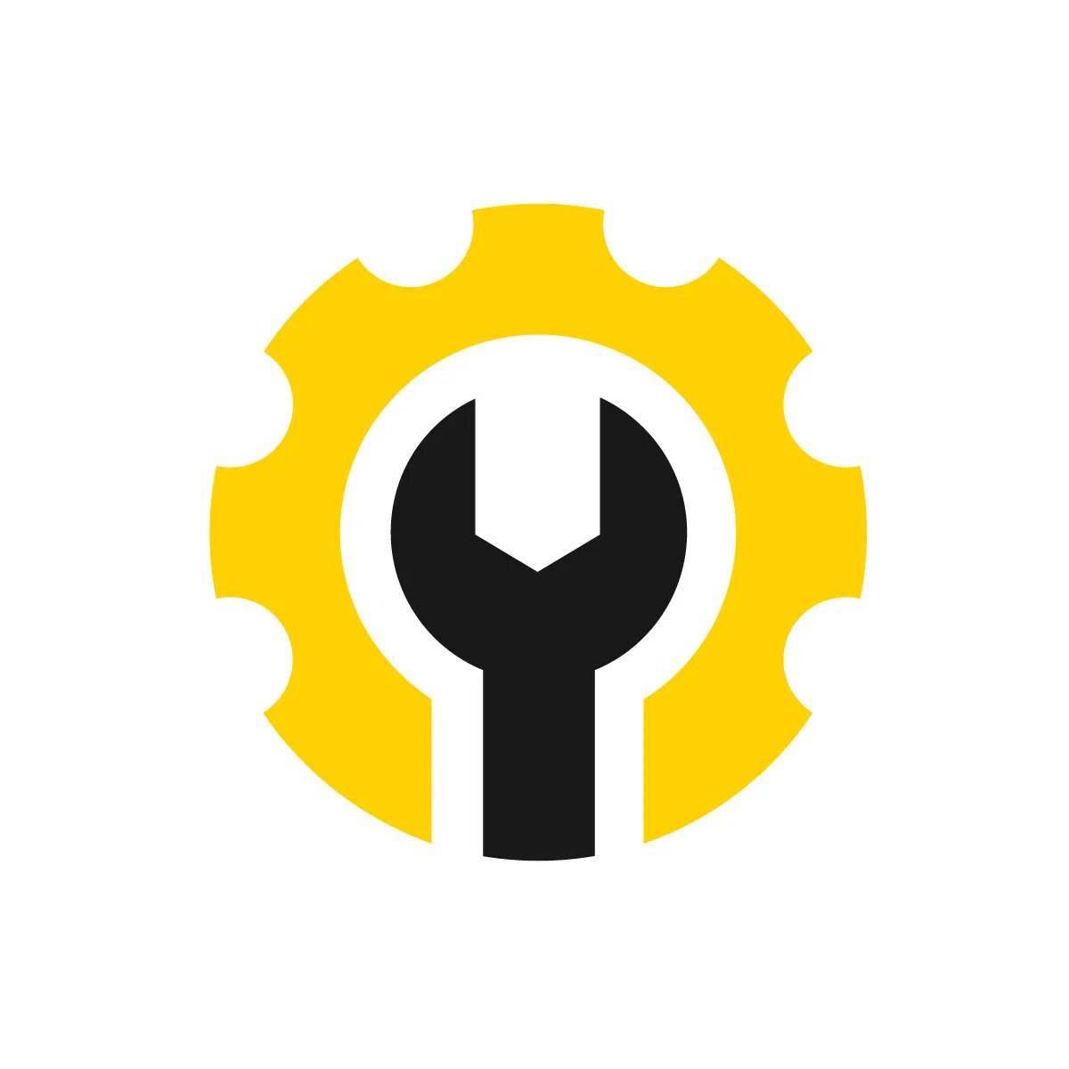 Solid Wrench Cog Icon