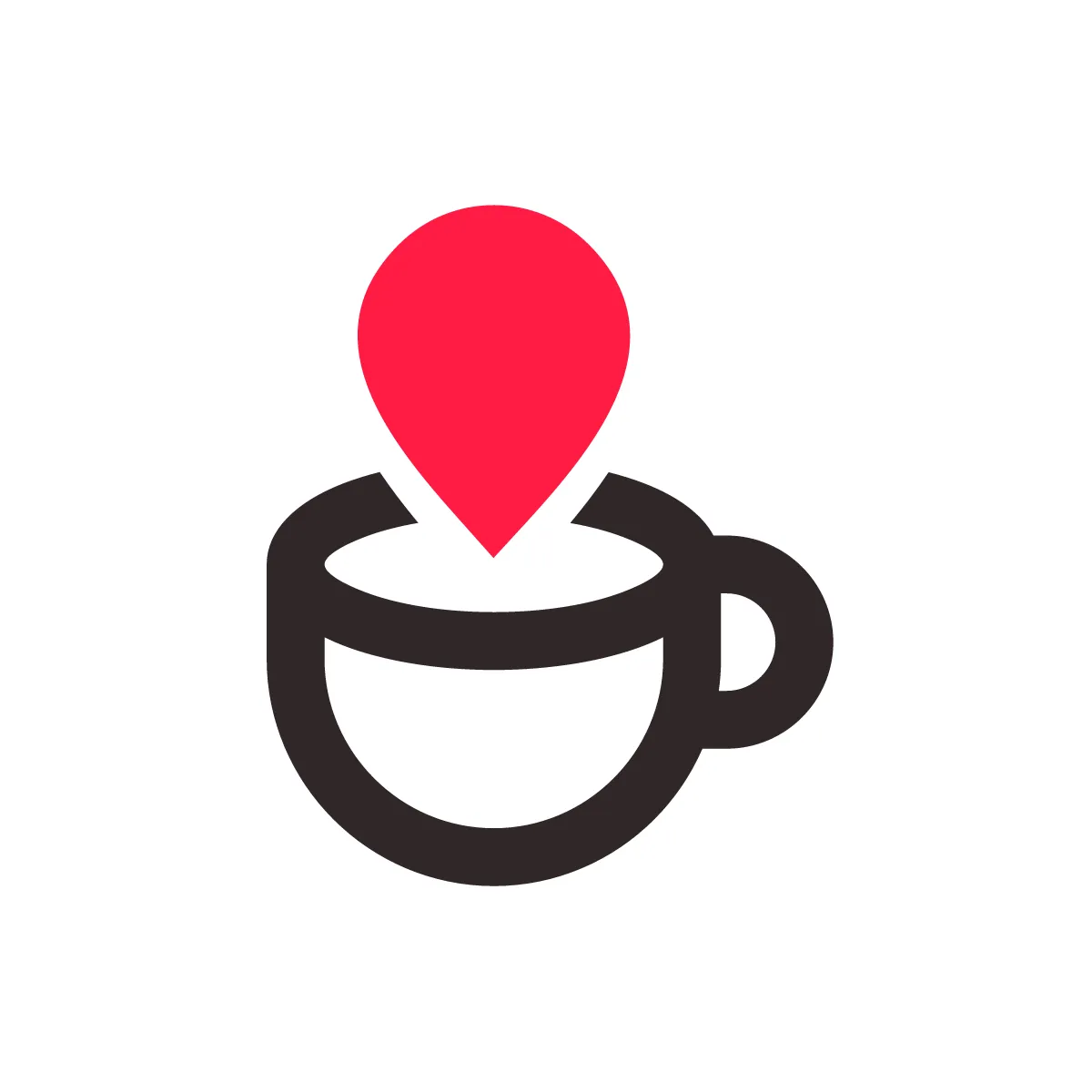 Outline Coffee Cup Pin Icon