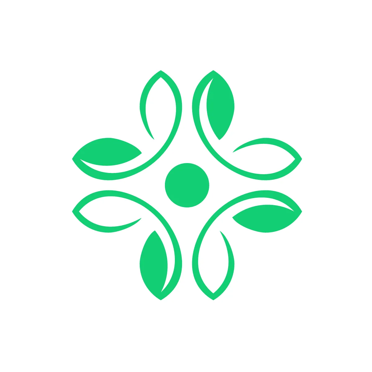 Outline Medical Cross Leaves Icon
