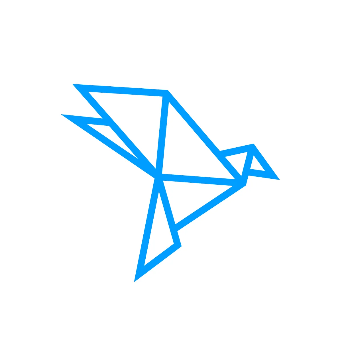 Outline Origami Bird Icon