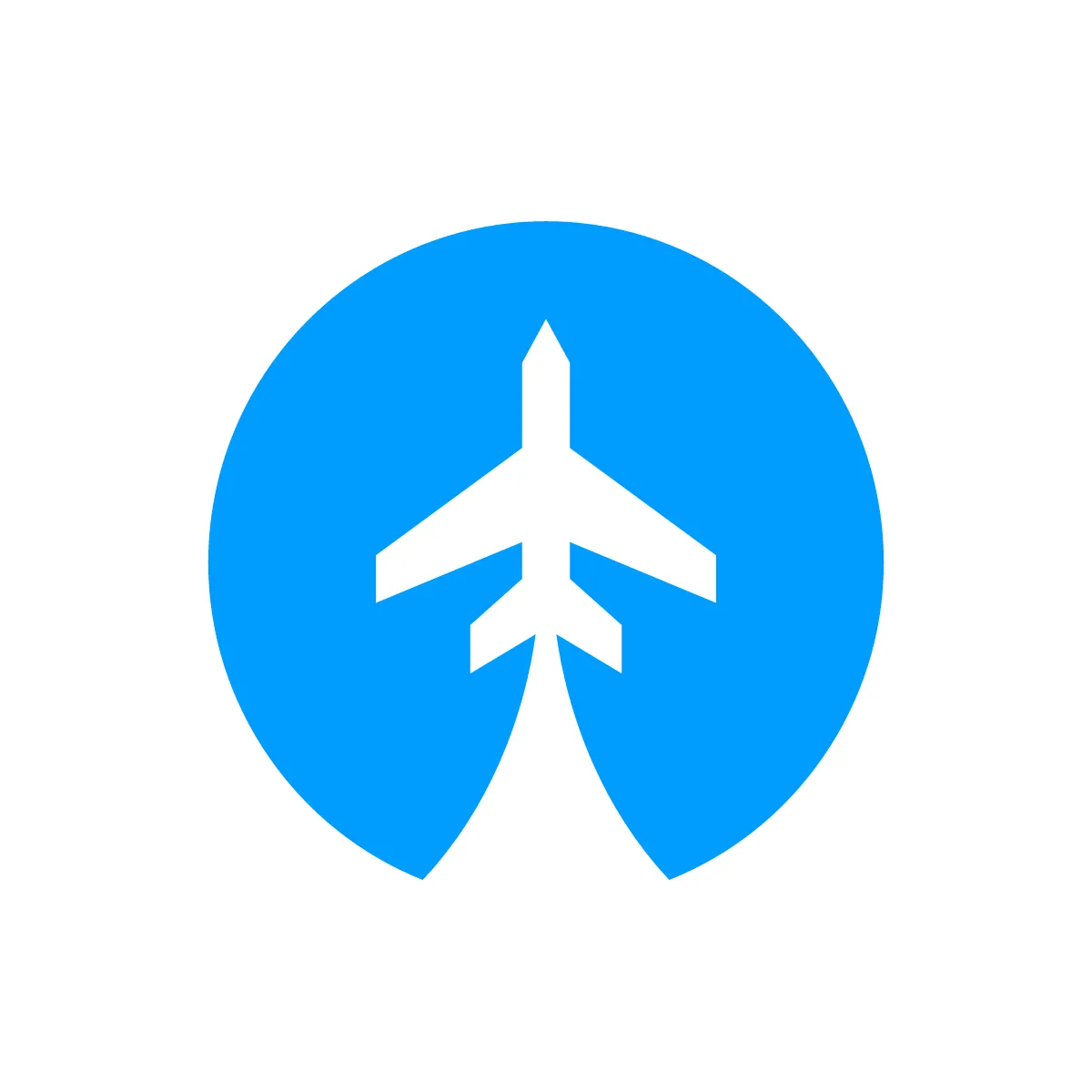 Solid Plane Sky Icon