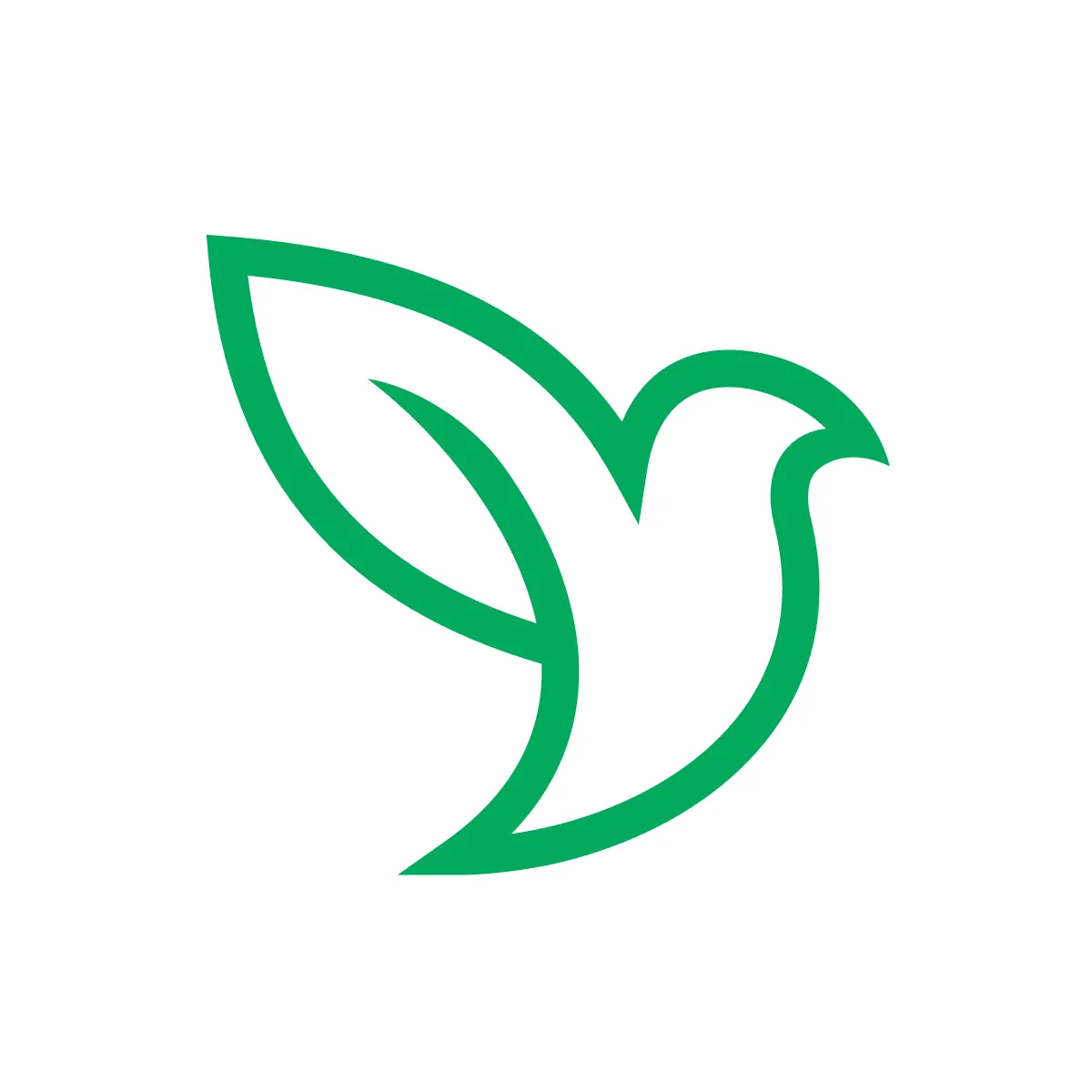 Outline Leaf Bird Icon
