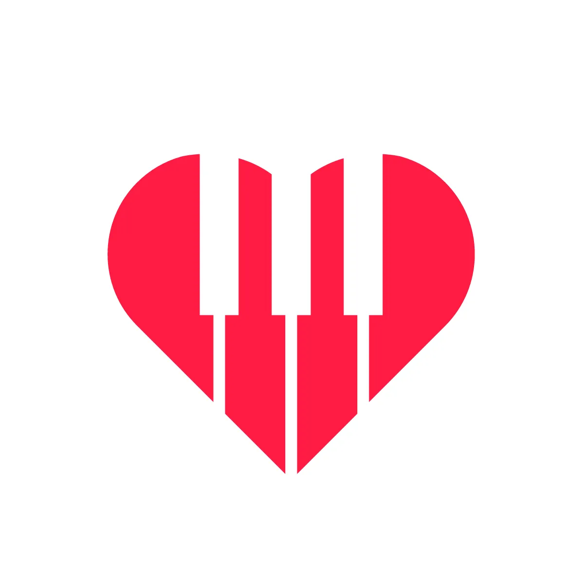 Solid Piano Heart Icon