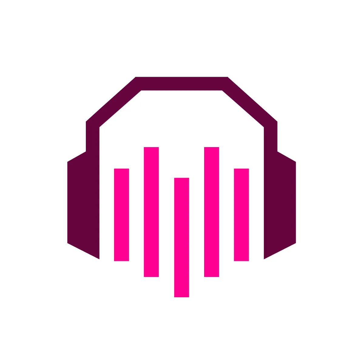 Solid Headphones Sound Wave Icon