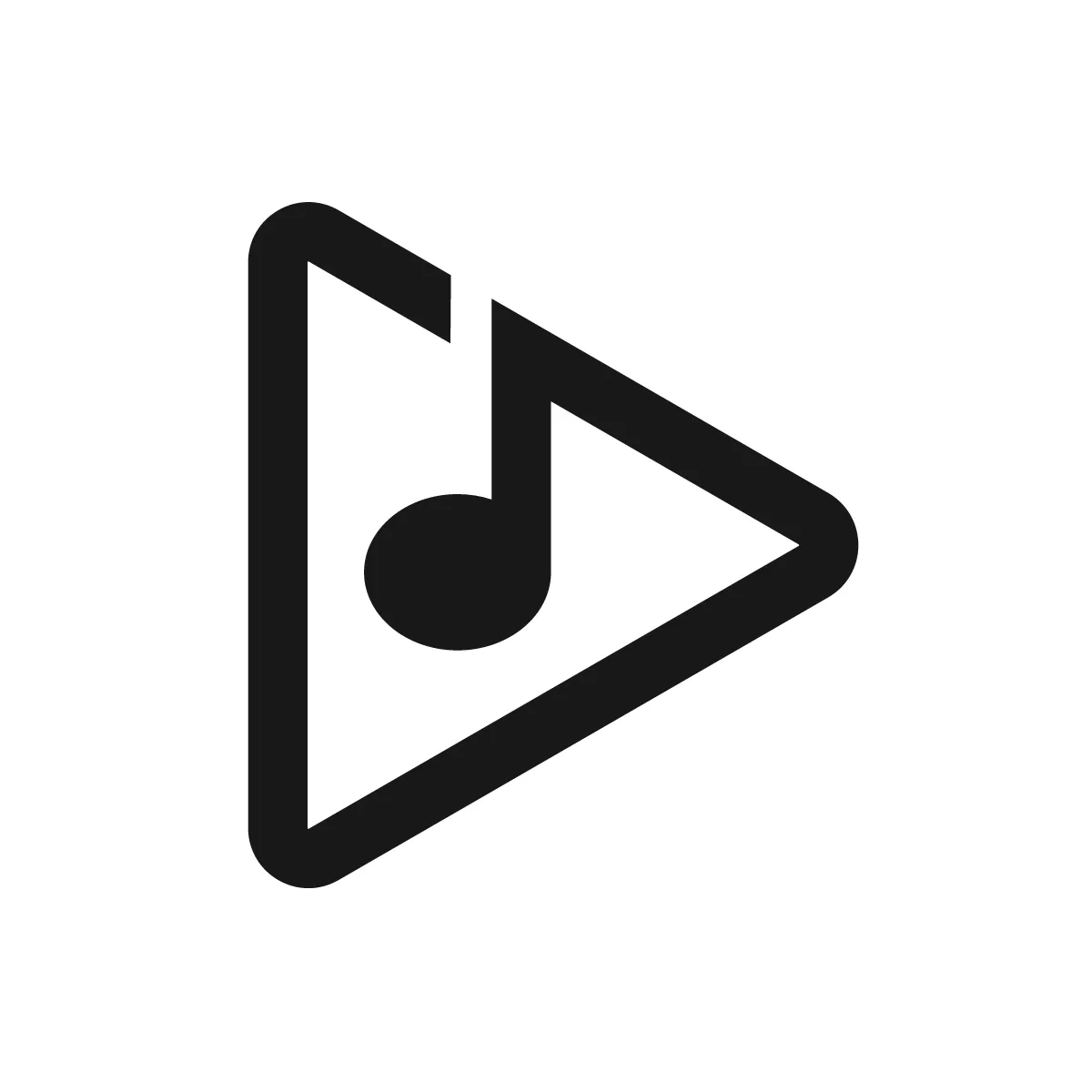 Outline Music Note Play Icon