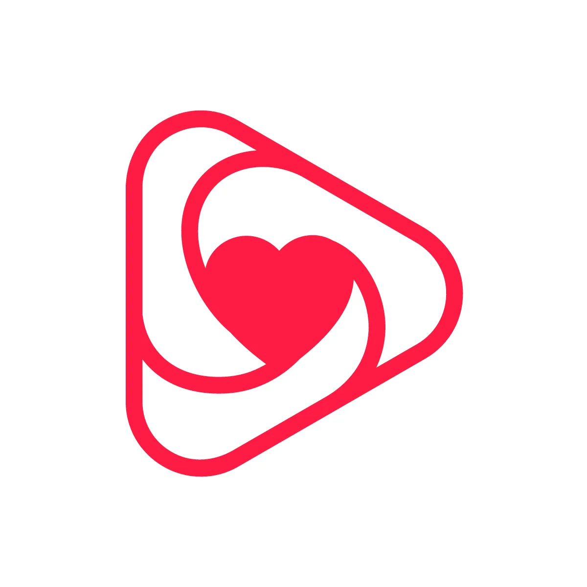 Outline Heart Play Icon