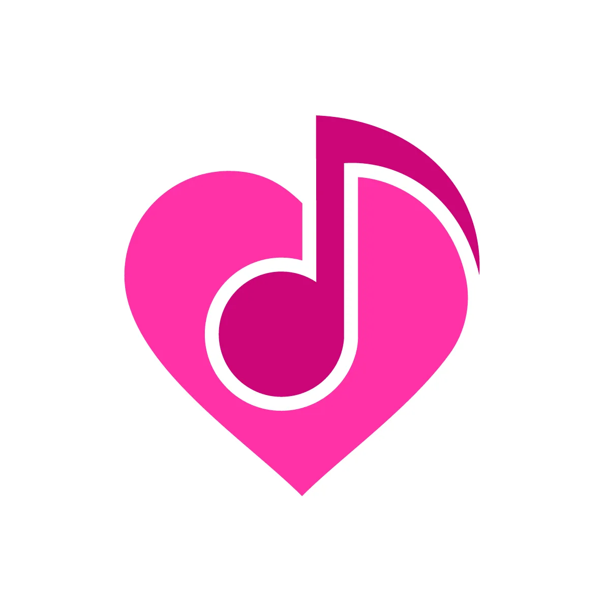 Solid Music Note Heart Icon