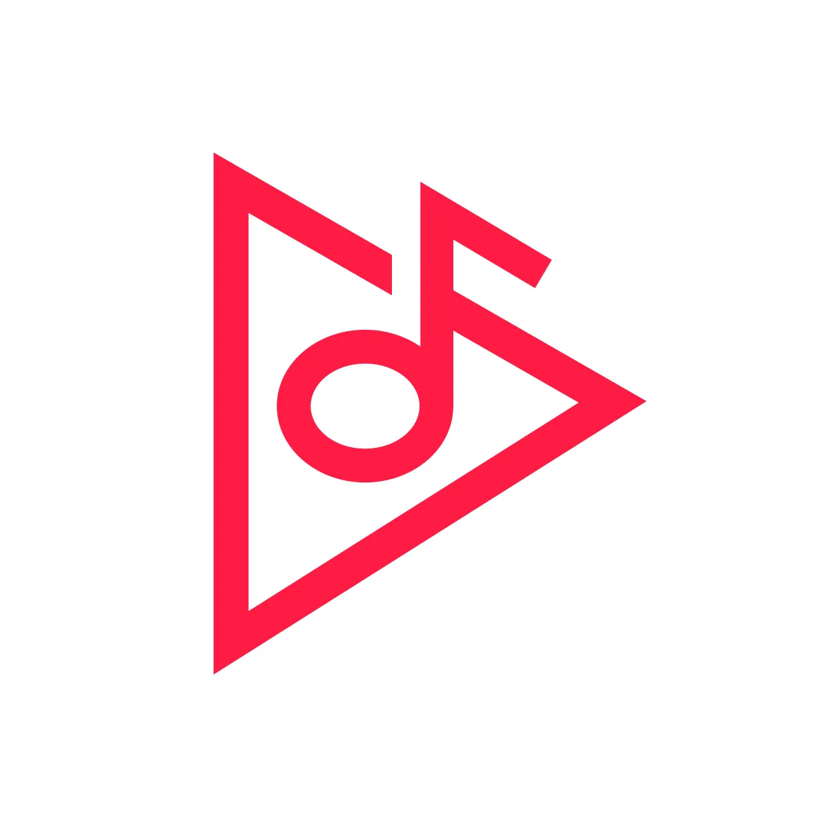 Outline Play Music Note Icon