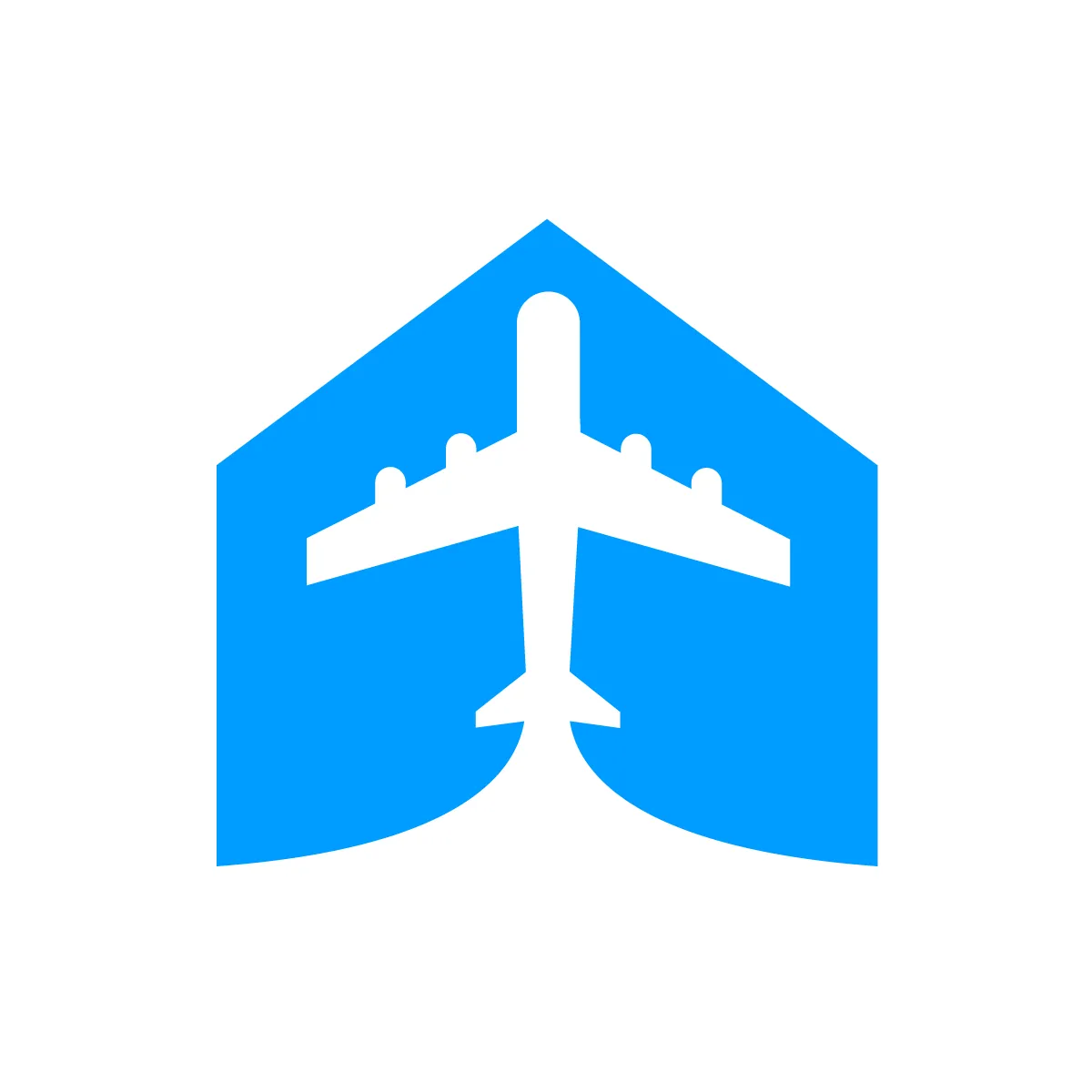 Solid Plane House Icon
