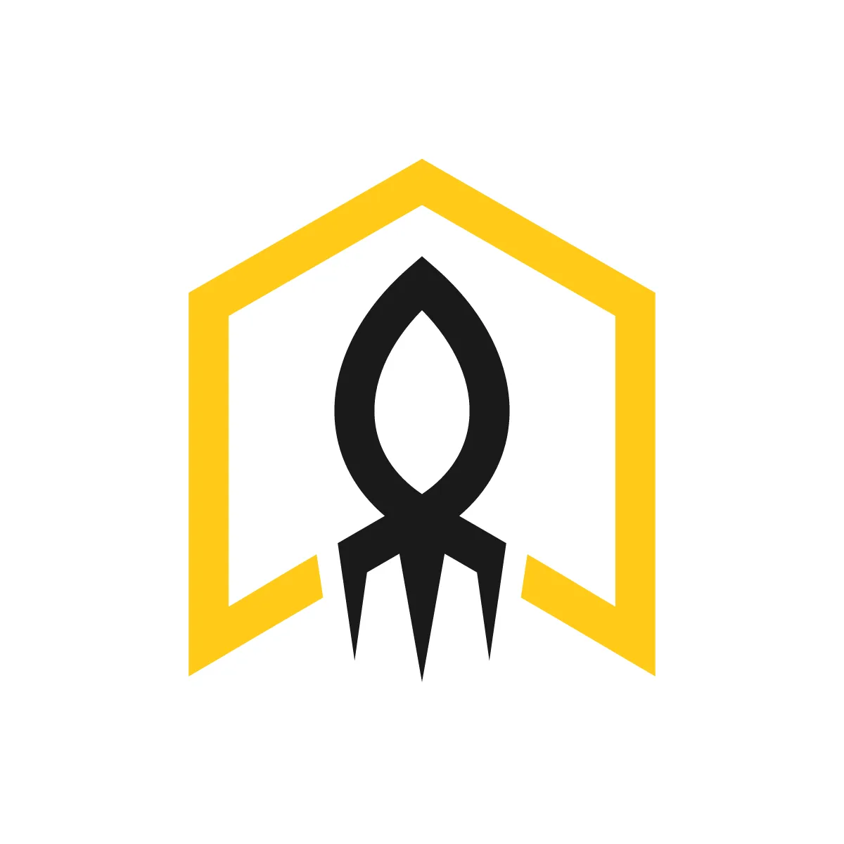 Outline Rocket House Icon