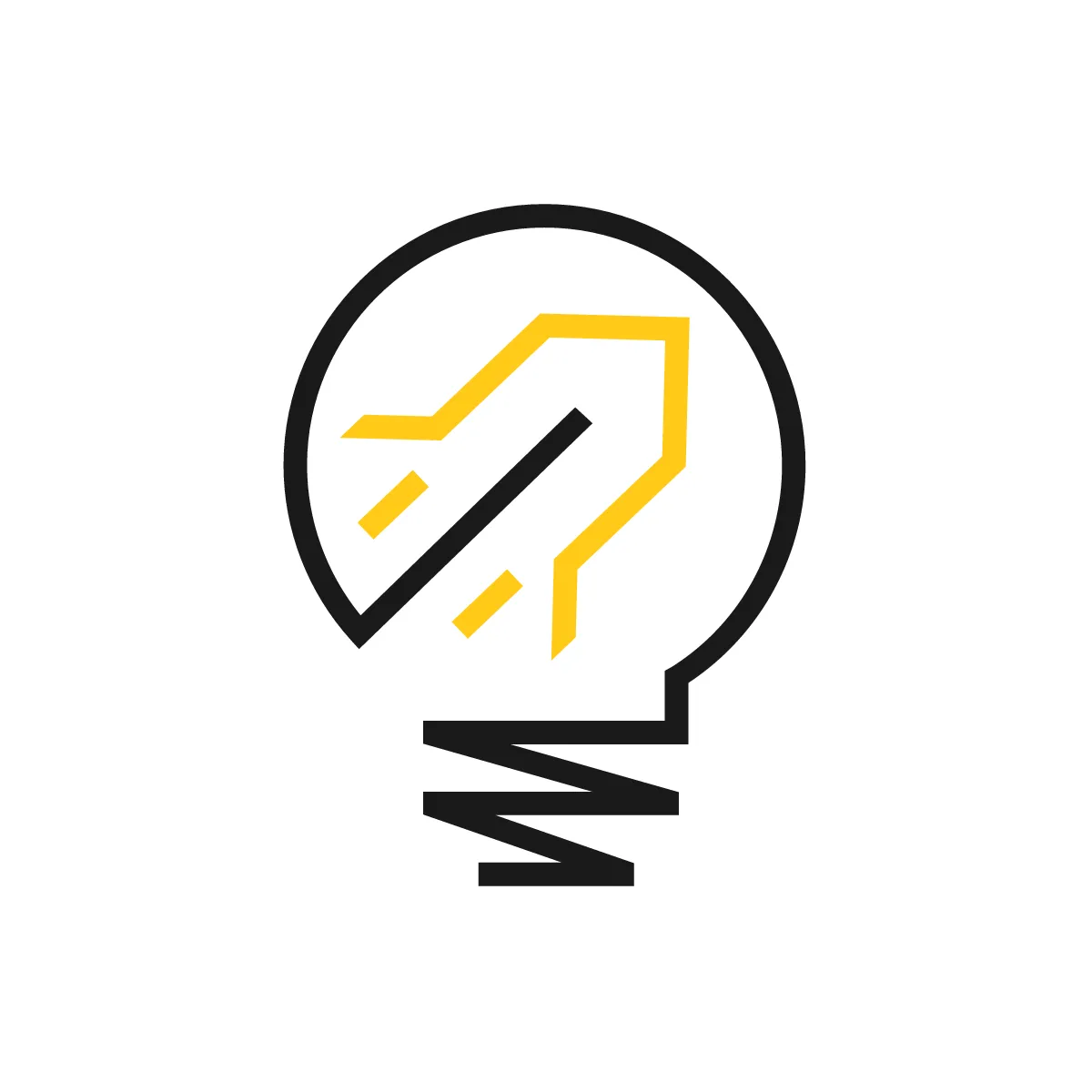 Outline Rocket Light Bulb Icon