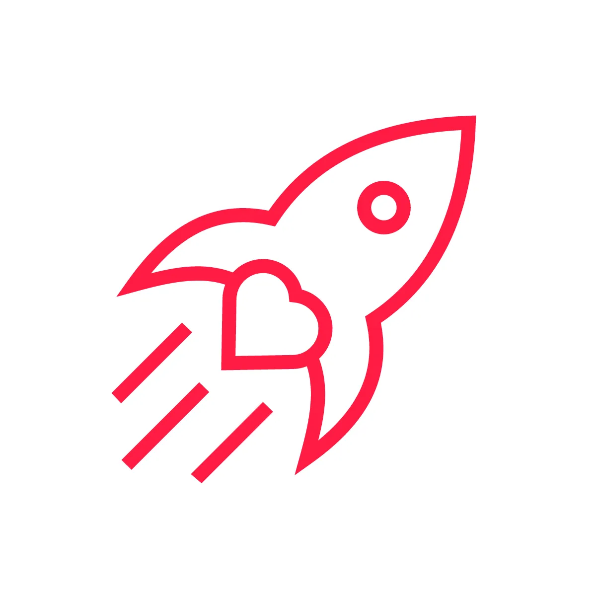 Outline Rocket Heart Icon