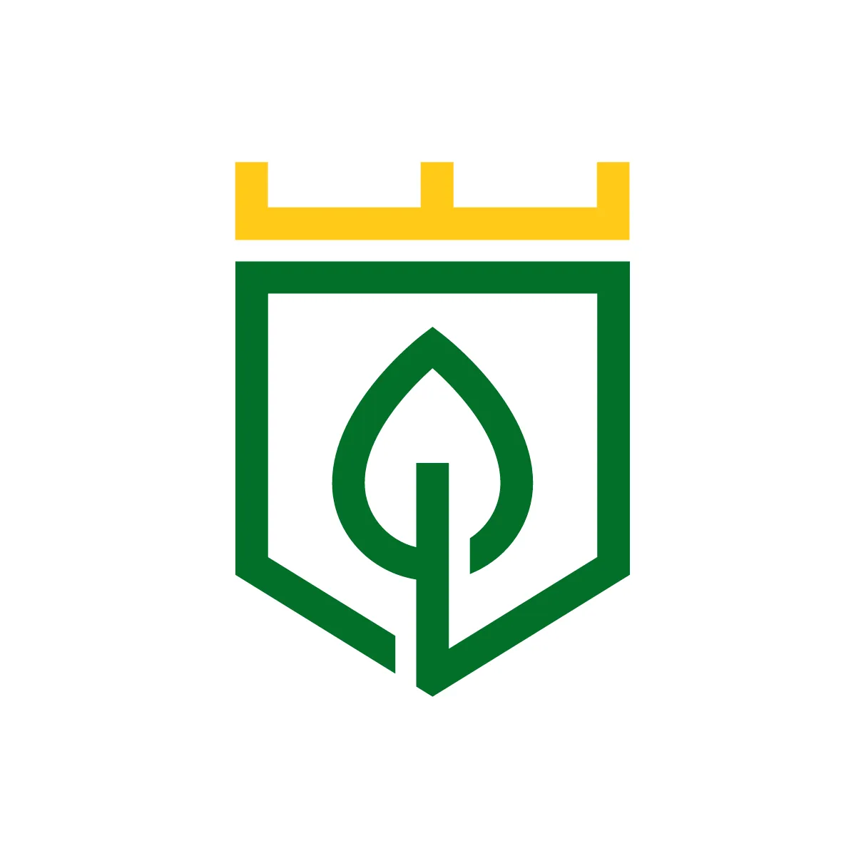 Outline Plant Crown Shield Icon