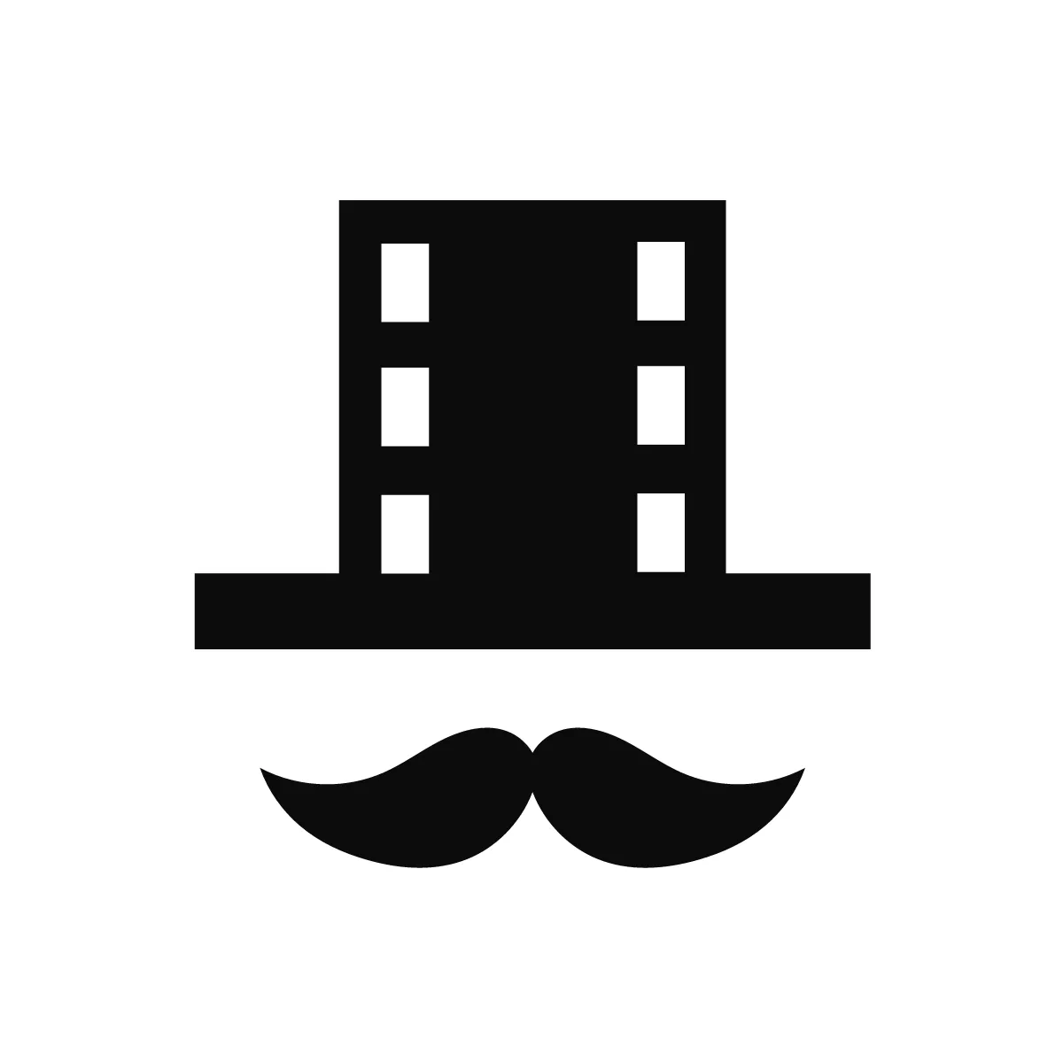 Solid Mustache Hat Icon