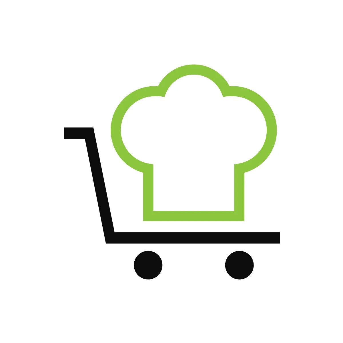 Outline Shopping Cart Chef Hat Icon