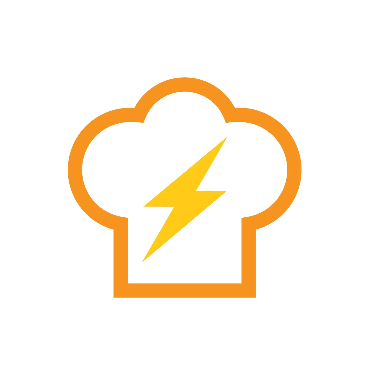 Outline Chef Hat Lightning Bolt Icon