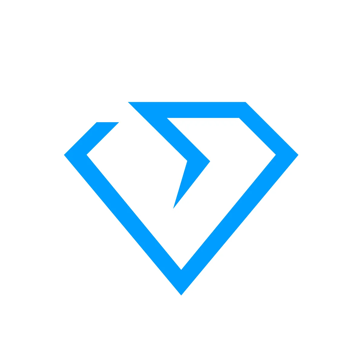 Outline Diamond Crack Icon