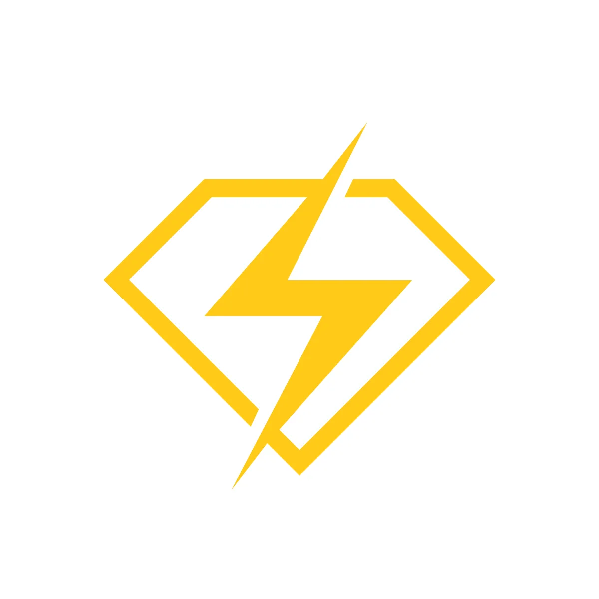 Outline Diamond Lightning Bolt Icon