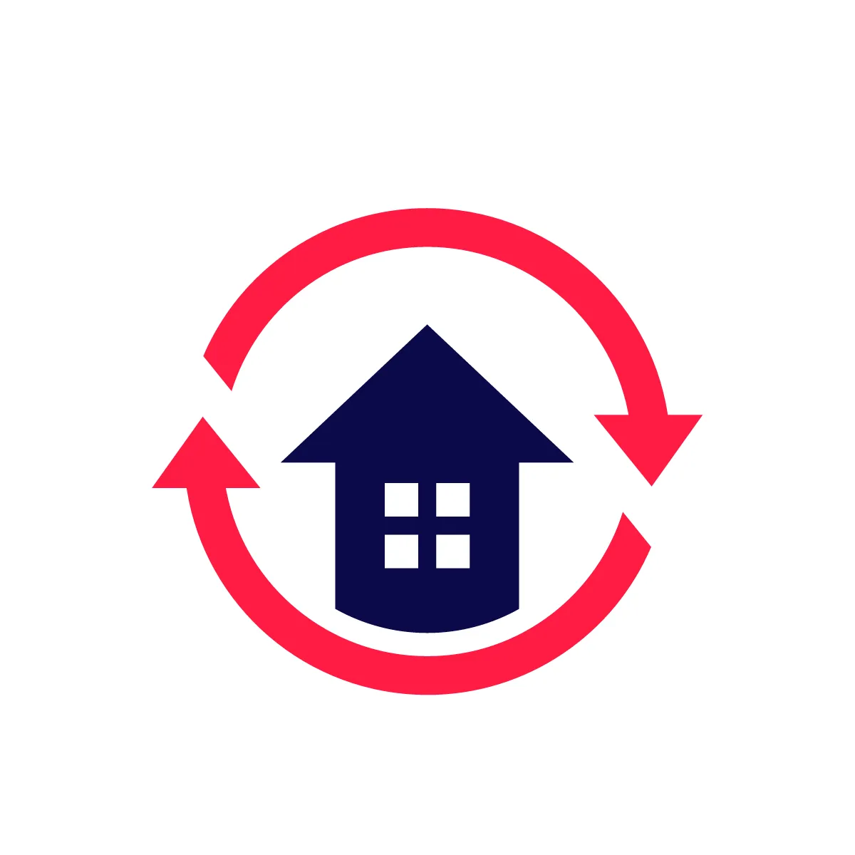 Solid House Rotation Icon